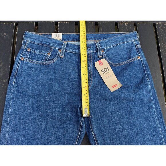 New w/Tags - sz 31 x 28 Levi’s Women’s 501 Taper Fit Jeans in Market Secret Med - Picture 9 of 10